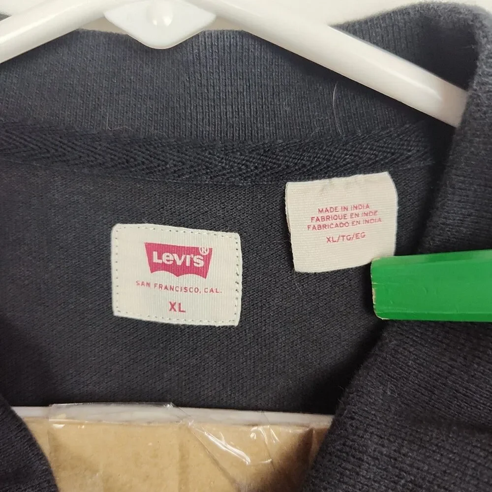 Levi's Polo Shirt Men's Size XL Black‎ Embroidered Logo Short Sleeves